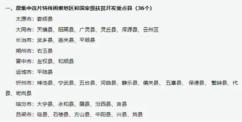 2025年山西省专项计划实施区域名单公示(附招生条件)