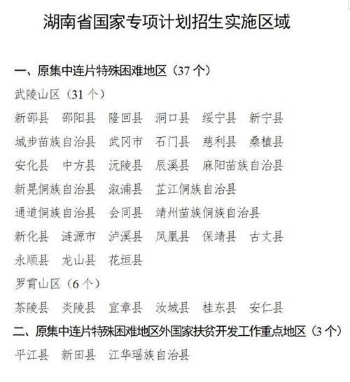 三大专项计划是指什么 2021年湖南三大专项计划招生方案出炉