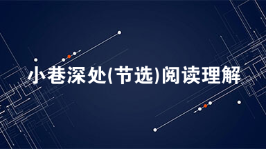 小巷深处(节选)阅读理解 小巷深处(节选)阅读答案